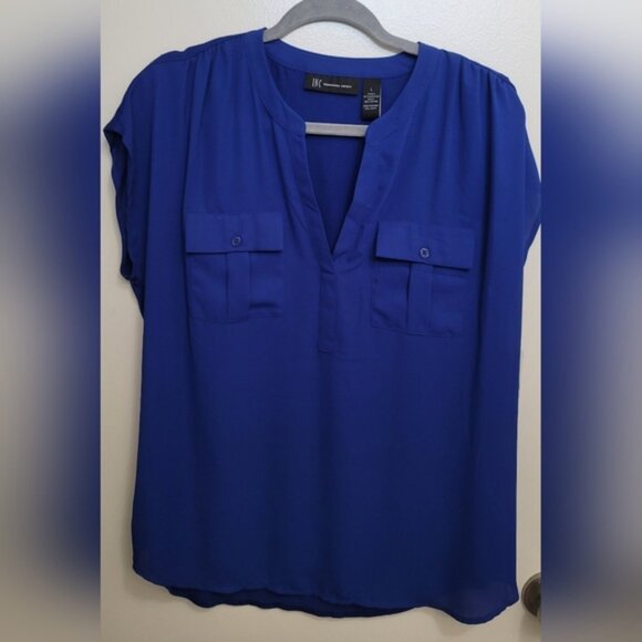 INC International Concepts Royal Blue Blouse - Picture 1 of 3